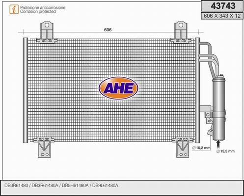 AHE 43743 - Конденсатор, кондиціонер autocars.com.ua