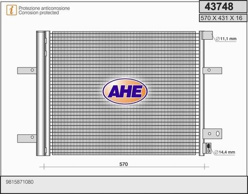 AHE 43748 - Конденсатор кондиционера autodnr.net