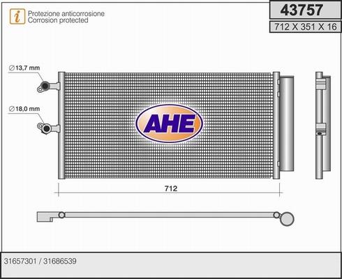 AHE 43757 - Конденсатор кондиционера autodnr.net
