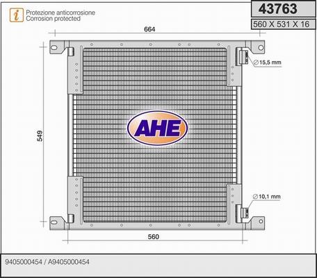 AHE 43763 - Конденсатор, кондиціонер autocars.com.ua