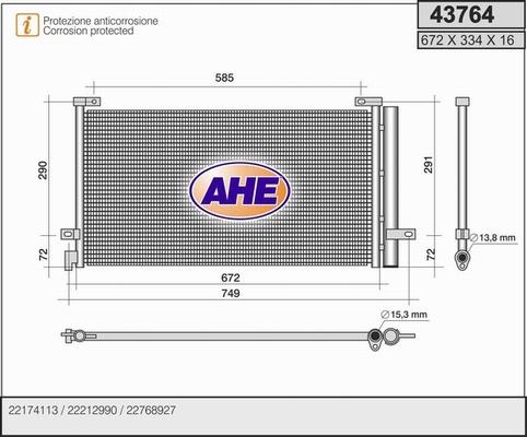 AHE 43764 - Конденсатор кондиционера autodnr.net