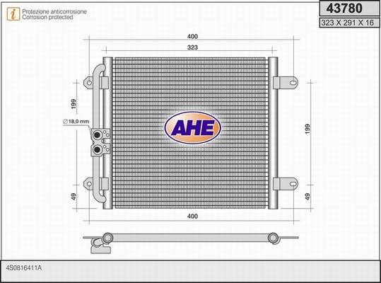 AHE 43780 - Конденсатор кондиционера autodnr.net