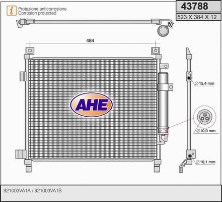 AHE 43788 - Конденсатор, кондиціонер autocars.com.ua
