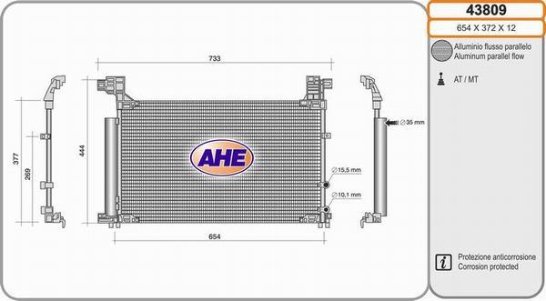 AHE 43809 - Конденсатор кондиционера autodnr.net