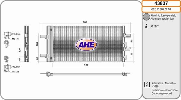 AHE 43837 - Конденсатор кондиционера autodnr.net