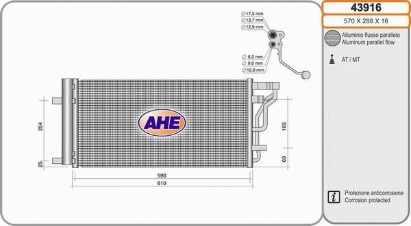 AHE 43916 - Конденсатор кондиционера autodnr.net