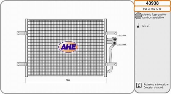 AHE 43938 - Конденсатор, кондиціонер autocars.com.ua