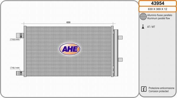 AHE 43954 - Конденсатор, кондиціонер autocars.com.ua