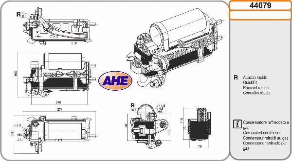 AHE 44079 - Конденсатор, кондиціонер autocars.com.ua
