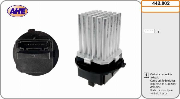AHE 442.002 - Блок управління, ел.  вентилятор (охолодження двигуна) autocars.com.ua