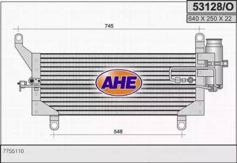 AHE 53128/O - Конденсатор, кондиціонер autocars.com.ua