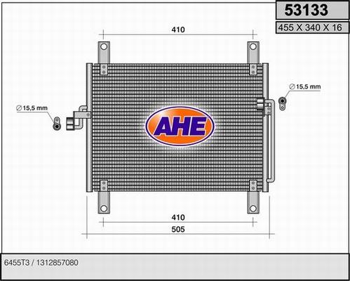 AHE 53133 - Конденсатор, кондиціонер autocars.com.ua