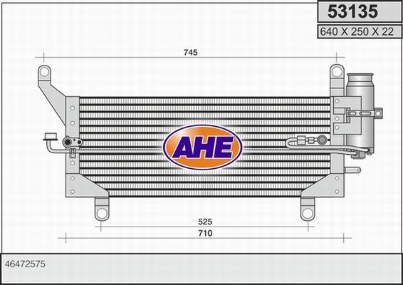 AHE 53135 - Конденсатор, кондиціонер autocars.com.ua