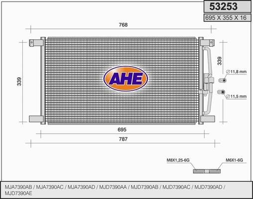 AHE 53253 - Конденсатор, кондиціонер autocars.com.ua