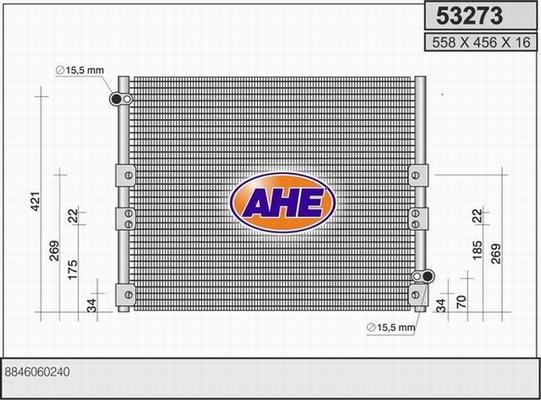 AHE 53273 - Конденсатор, кондиціонер autocars.com.ua