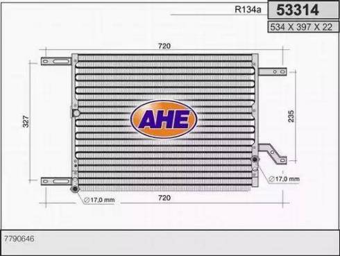 AHE 53314 - Конденсатор, кондиціонер autocars.com.ua