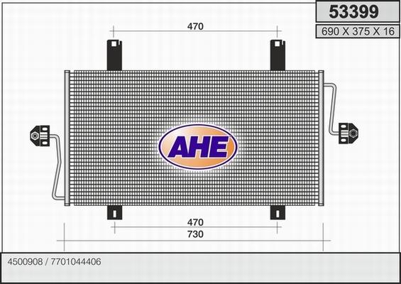 AHE 53399 - Конденсатор, кондиціонер autocars.com.ua