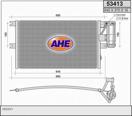 AHE 53413 - Конденсатор, кондиціонер autocars.com.ua