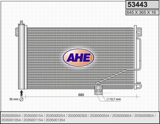 AHE 53443 - Конденсатор кондиционера autodnr.net