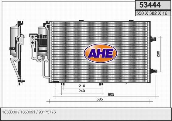 AHE 53444 - Конденсатор, кондиціонер autocars.com.ua