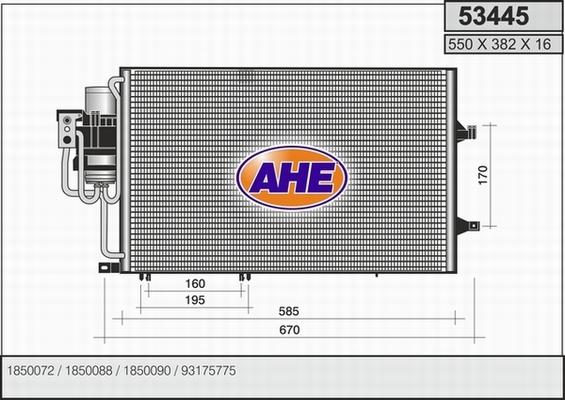 AHE 53445 - Конденсатор кондиционера autodnr.net