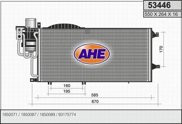 AHE 53446 - Конденсатор, кондиціонер autocars.com.ua