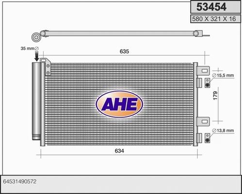 AHE 53454 - Конденсатор кондиционера autodnr.net
