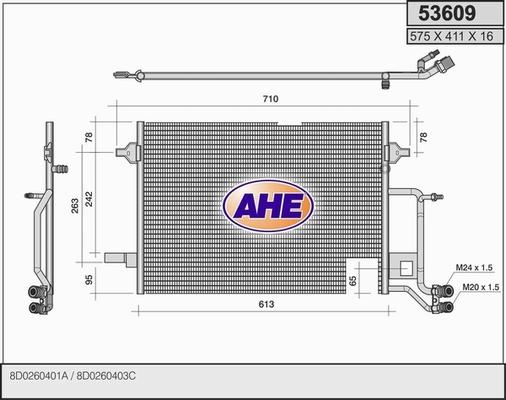 AHE 53609 - Конденсатор, кондиціонер autocars.com.ua