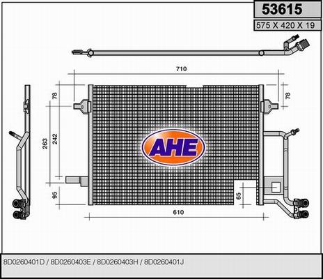 AHE 53615 - Конденсатор, кондиціонер autocars.com.ua