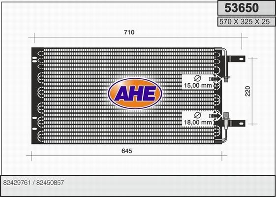 AHE 53650 - Конденсатор, кондиціонер autocars.com.ua
