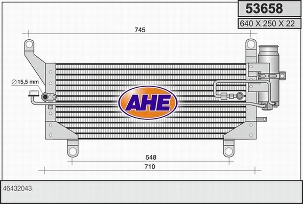 AHE 53658 - Конденсатор, кондиціонер autocars.com.ua