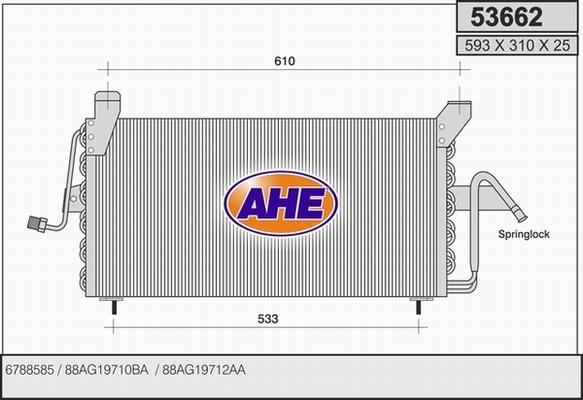 AHE 53662 - Конденсатор, кондиціонер autocars.com.ua