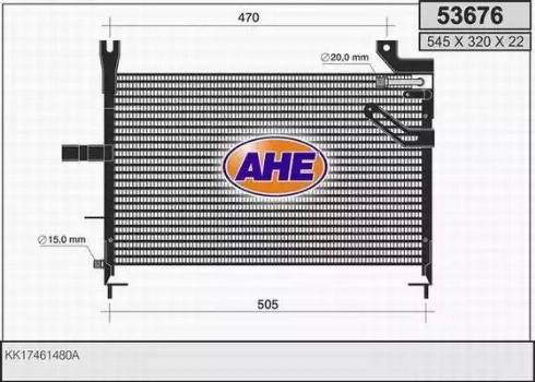 AHE 53676 - Конденсатор, кондиціонер autocars.com.ua