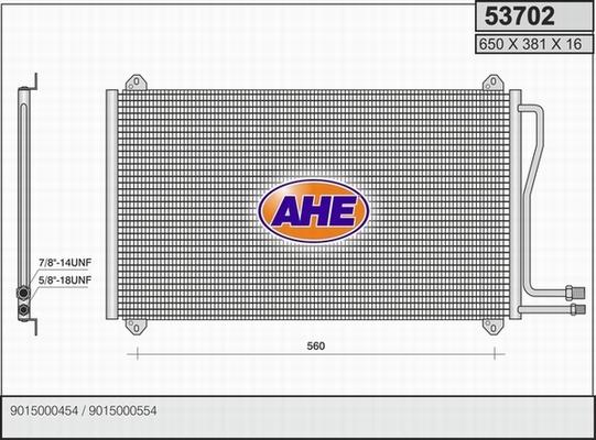 AHE 53702 - Конденсатор, кондиціонер autocars.com.ua