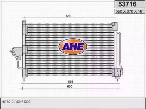 AHE 53716 - Конденсатор, кондиціонер autocars.com.ua