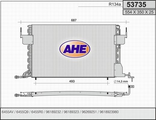 AHE 53735 - Конденсатор, кондиціонер autocars.com.ua