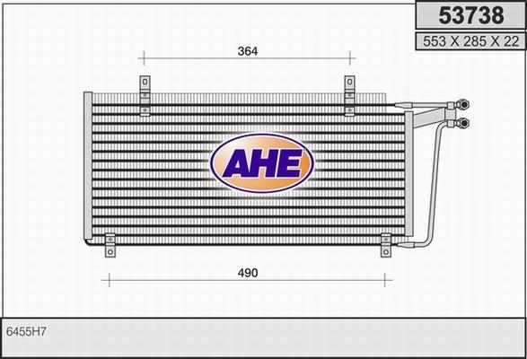 AHE 53738 - Конденсатор, кондиціонер autocars.com.ua