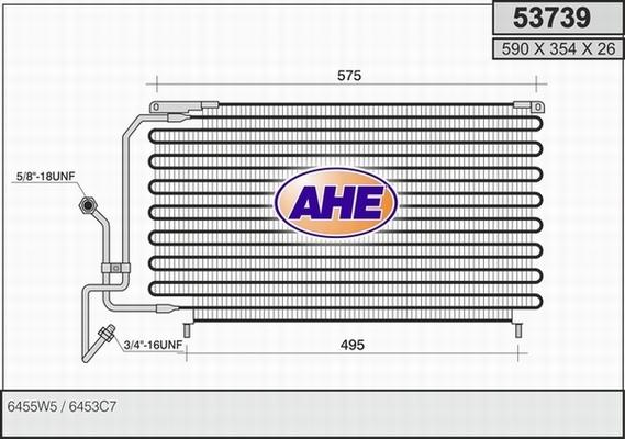 AHE 53739 - Конденсатор, кондиціонер autocars.com.ua