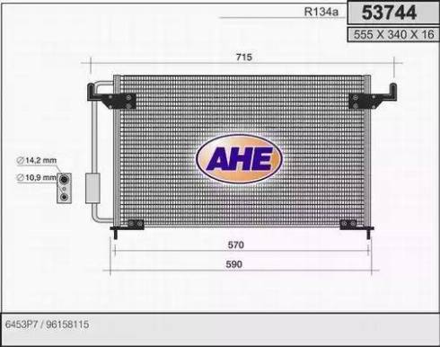 AHE 53744 - Конденсатор, кондиціонер autocars.com.ua