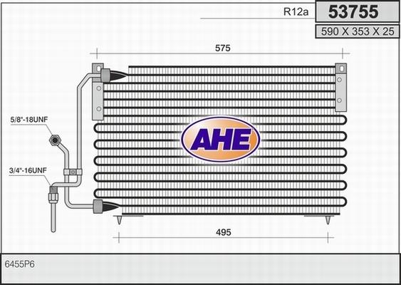 AHE 53755 - Конденсатор, кондиціонер autocars.com.ua