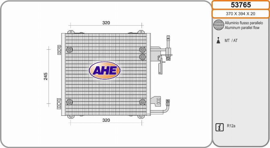 AHE 53765 - Конденсатор, кондиціонер autocars.com.ua