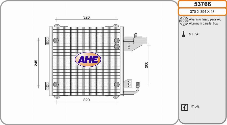 AHE 53766 - Конденсатор, кондиціонер autocars.com.ua