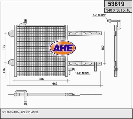 AHE 53819 - Конденсатор, кондиціонер autocars.com.ua