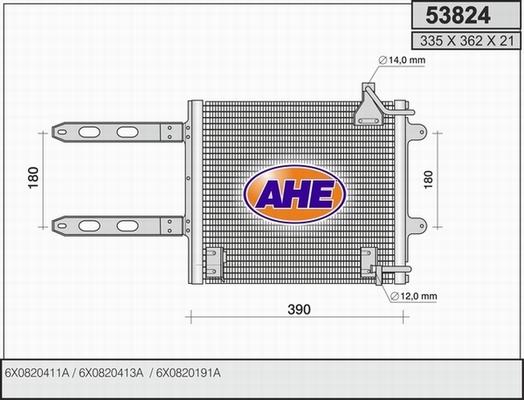 AHE 53824 - Конденсатор, кондиціонер autocars.com.ua
