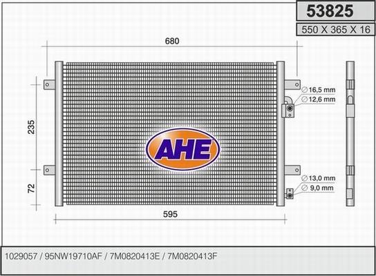 AHE 53825 - Конденсатор, кондиціонер autocars.com.ua