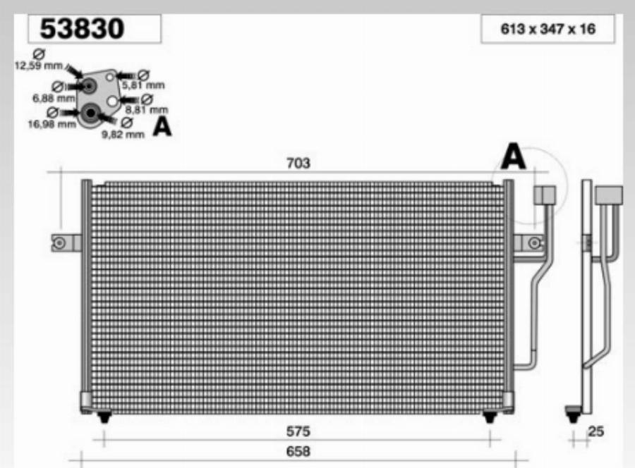 AHE 53830 - Конденсатор, кондиціонер autocars.com.ua