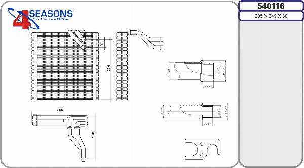 AHE 540116 - Випарник, кондиціонер autocars.com.ua