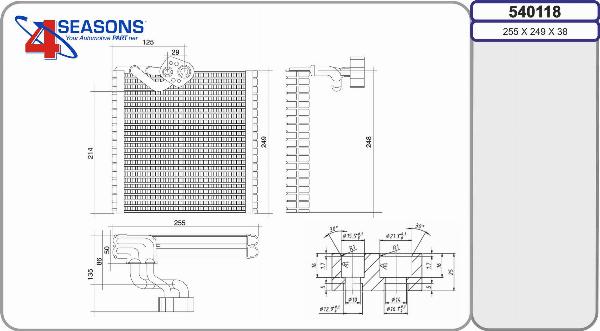 AHE 540118 - Випарник, кондиціонер autocars.com.ua