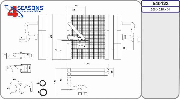 AHE 540123 - Випарник, кондиціонер autocars.com.ua