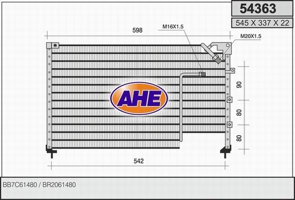 AHE 54363 - Конденсатор, кондиціонер autocars.com.ua